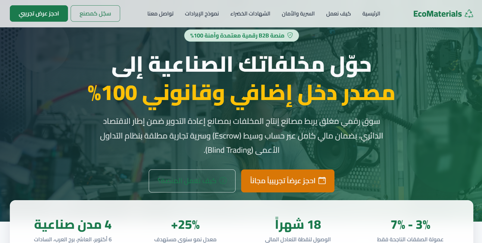 لقطة من موقع اكوماتيريالز